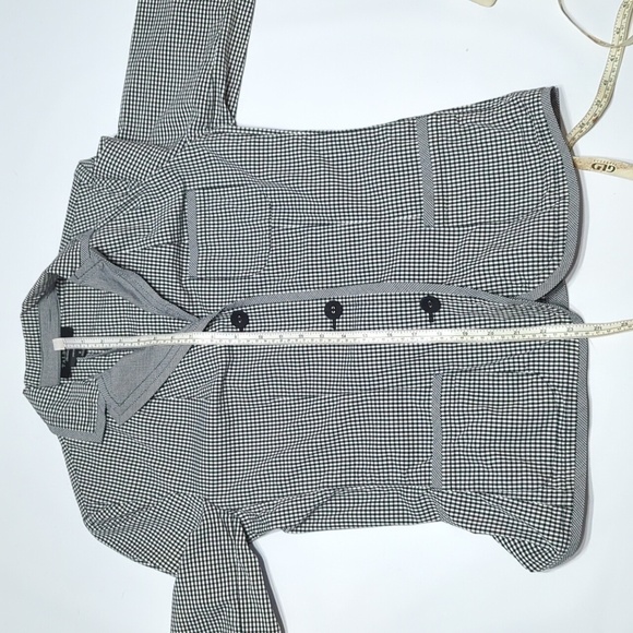 Talbots Womens Blazer Jacket Black White Gingham Check Summer Lightweight Size 8 - Picture 9 of 11